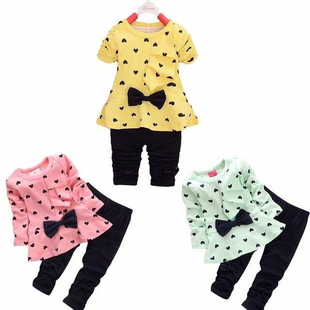 New Baby Girls Clothes Sets lovely Heart-shaped - Sunny Side Store