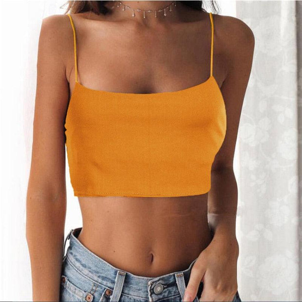 New Fashion Women Sexy Crop Tops Solid Summer Camis Women Casual Tank Tops Vest Sleeveless Crop Tops blusas - Sunny Side Store