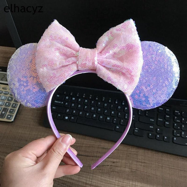 New hairband girl headwear mermaid sequin Mickey headband children's hair accessories - Sunny Side Store