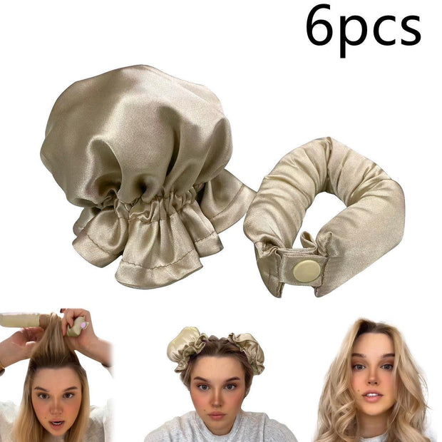 New Heatless Curl Stick With Cloth Cover Cute Ball Head Hair Curler Headband Hair Rollers Wave Form Curling Rod Hair Style Tools Gadgets - Sunny Side Store