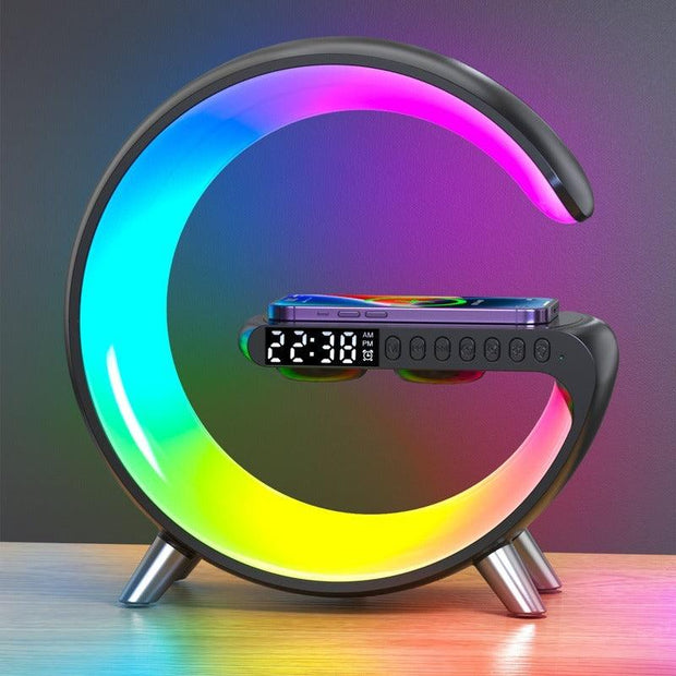 New Intelligent Bluetooth Speaker Projection Lamp Wireless Rechargeable Bedside Night Light Sunrise Wake-Up Lamp Polar Atmosphere Table Lamp eprolo