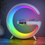 New Intelligent Bluetooth Speaker Projection Lamp Wireless Rechargeable Bedside Night Light Sunrise Wake-Up Lamp Polar Atmosphere Table Lamp eprolo