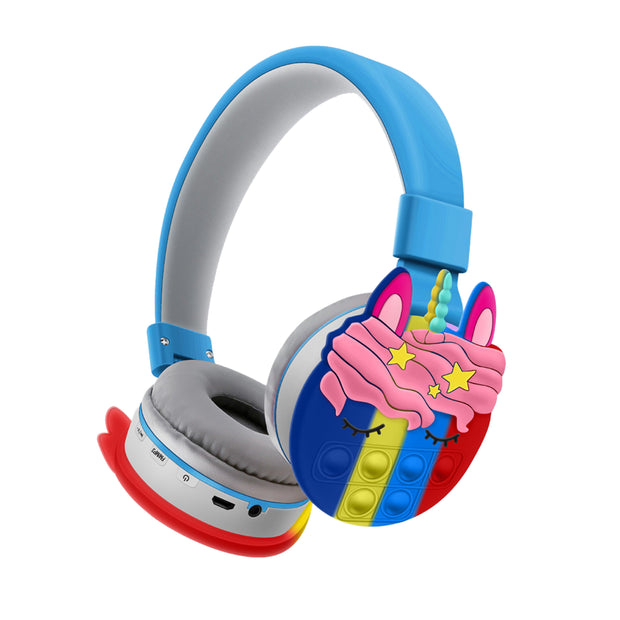 New Net Celebrity Head-Mounted Unicorn Cartoon Decompression Earmuffs Rainbow Bluetooth Stereo Headset Long Battery Life - Sunny Side Store