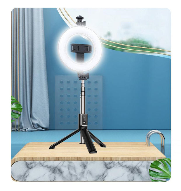 New P40D Portable Selfie Stick With 6 Inches Round Net Celebrity Beauty Fill Light Mobile Phone Live Support eprolo