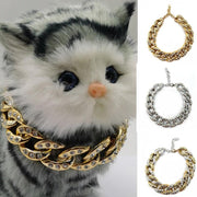 New Rhinestone Pet Collar Cats Dogs Necklace Jewelry Pets With Diamonds Gold And Silver Necklace - Sunny Side Store