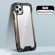 New Transparent Back Panel Protective Case Is Suitable For iPhone 13 Pro Promax Mini Metal Airbag Anti-Drop Mobile Phone Case - Sunny Side Store