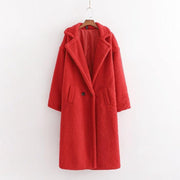 New winter loose imitation lamb wool coat large lapel mid-length plush coat cotton coat for women eprolo