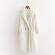 New winter loose imitation lamb wool coat large lapel mid-length plush coat cotton coat for women eprolo