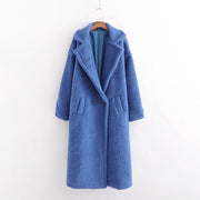 New winter loose imitation lamb wool coat large lapel mid-length plush coat cotton coat for women eprolo