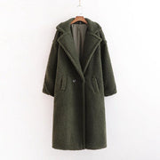 New winter loose imitation lamb wool coat large lapel mid-length plush coat cotton coat for women eprolo