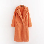 New winter loose imitation lamb wool coat large lapel mid-length plush coat cotton coat for women eprolo