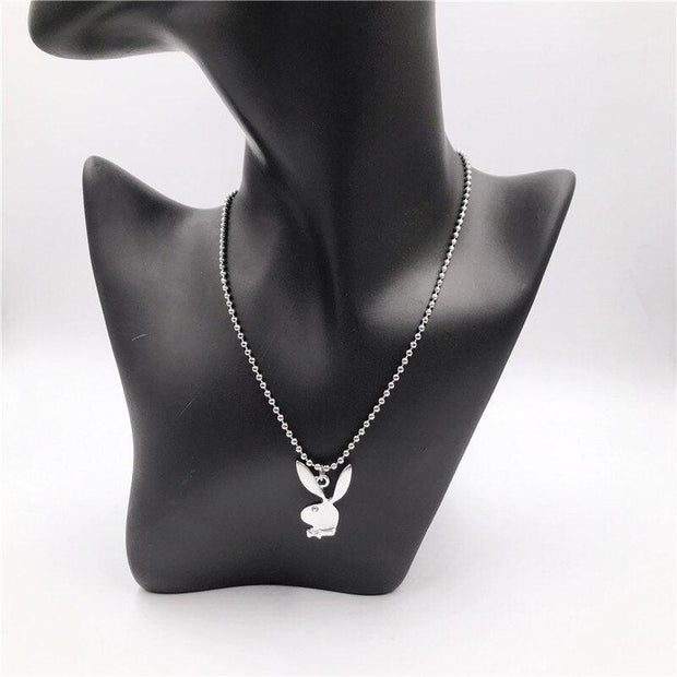 New Women Fashion Cute Long Ear Bunny Pendant Necklaces Charm Playboy Necklace Party Jewelry Collier Femme - Sunny Side Store