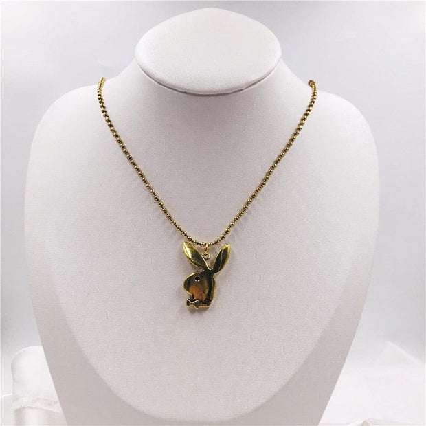 New Women Fashion Cute Long Ear Bunny Pendant Necklaces Charm Playboy Necklace Party Jewelry Collier Femme - Sunny Side Store