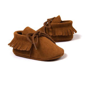 Newborn Baby Boy Girl Moccasins Shoes Fringe Soft Soled Non-slip Footwear Crib Shoes PU Suede Leather First Walker Shoes - Sunny Side Store