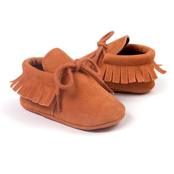 Newborn Baby Boy Girl Moccasins Shoes Fringe Soft Soled Non-slip Footwear Crib Shoes PU Suede Leather First Walker Shoes - Sunny Side Store