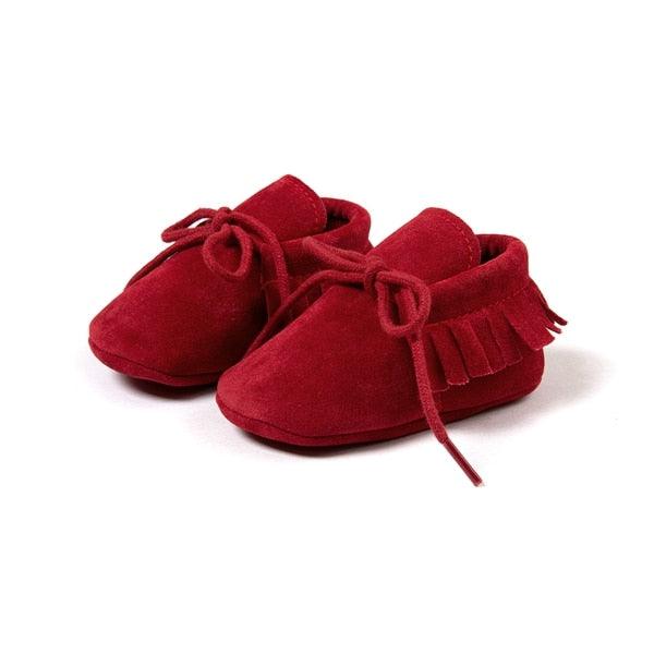 Newborn Baby Boy Girl Moccasins Shoes Fringe Soft Soled Non-slip Footwear Crib Shoes PU Suede Leather First Walker Shoes - Sunny Side Store