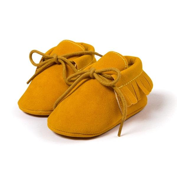 Newborn Baby Boy Girl Moccasins Shoes Fringe Soft Soled Non-slip Footwear Crib Shoes PU Suede Leather First Walker Shoes - Sunny Side Store