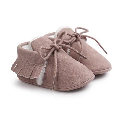 Newborn Baby Boy Girl Moccasins Shoes Fringe Soft Soled Non-slip Footwear Crib Shoes PU Suede Leather First Walker Shoes - Sunny Side Store