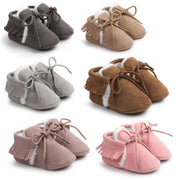 Newborn Baby Boy Girl Moccasins Shoes Fringe Soft Soled Non-slip Footwear Crib Shoes PU Suede Leather First Walker Shoes - Sunny Side Store