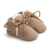 Newborn Baby Boy Girl Moccasins Shoes Fringe Soft Soled Non-slip Footwear Crib Shoes PU Suede Leather First Walker Shoes - Sunny Side Store