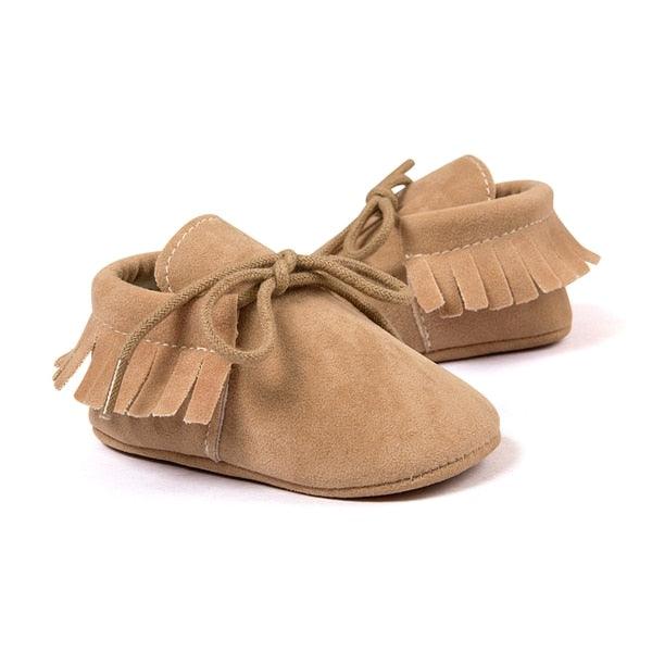 Newborn Baby Boy Girl Moccasins Shoes Fringe Soft Soled Non-slip Footwear Crib Shoes PU Suede Leather First Walker Shoes - Sunny Side Store