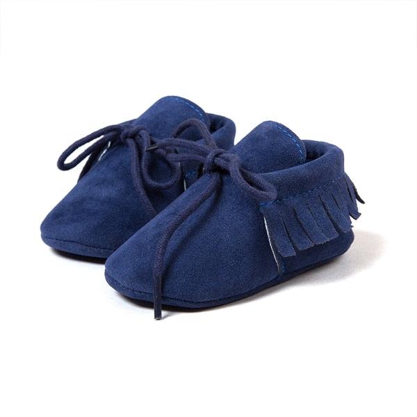 Newborn Baby Boy Girl Moccasins Shoes Fringe Soft Soled Non-slip Footwear Crib Shoes PU Suede Leather First Walker Shoes - Sunny Side Store