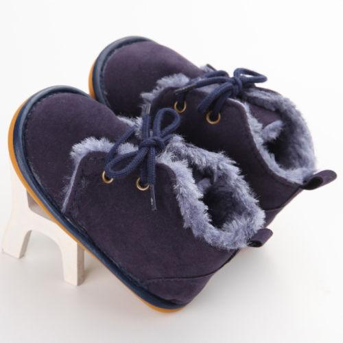 Newborn Baby Girl Boy Shoes Warm Snow Boots Toddler Infant Booties Prewalker Black White Pink eprolo