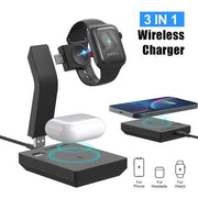 Ninja 15W 3 in 1 Fast Wireless Charging Station for Mobile Phones - Sunny Side Store