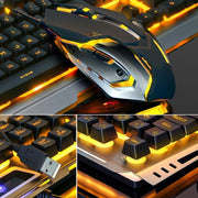 Ninja Dragons Tungsten Gold Metal Frame Gaming Keyboard and Mouse Set - Sunny Side Store