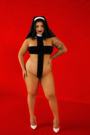 Nun Cosplay Cross Lingerie Bodysuit - Sunny Side Store