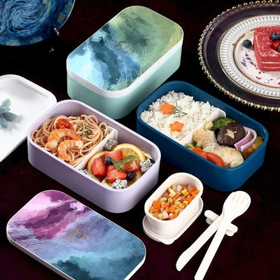 Office Worker with Lunch Box Japanese-Style Portable Microwave Bento Box Separated Storager Insulation Heated Lunch Box - Sunny Side Store Sunny Side Store  12.73