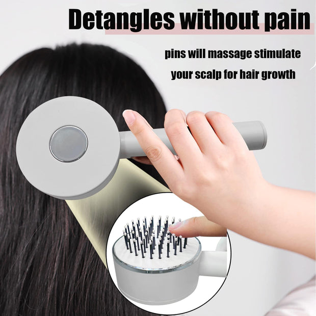 One-key Self-cleaning Hair Brush For Women Curly Hair Brush Anti-Static Airbag Massage Comb Airbag Massage Scalp Comb Professional Detangling One-key Self-cleaning - Sunny Side Store