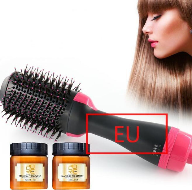 One-Step Electric Hair Dryer Comb Multifunctional Comb Straightener Hair Curling - Sunny Side Store