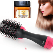 One-Step Electric Hair Dryer Comb Multifunctional Comb Straightener Hair Curling - Sunny Side Store