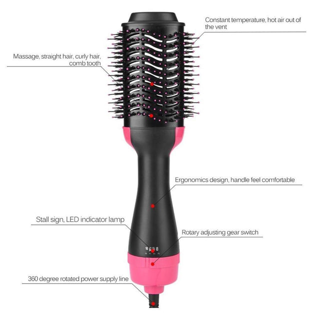 One-Step Electric Hair Dryer Comb Multifunctional Comb Straightener Hair Curling - Sunny Side Store