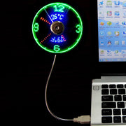 Peculiar led smart clock fan with temperature display real time usb flash word luminous fan Sunny Side Store