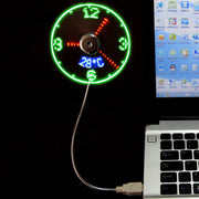 Peculiar led smart clock fan with temperature display real time usb flash word luminous fan Sunny Side Store