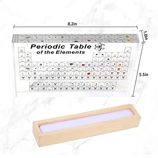 Periodic Table With 83 Kinds Of Real Elements Inside, Acrylic Periodic Table Of Elements Samples, Easy To Read, Creative Gifts For Science Lovers And Students - Sunny Side Store