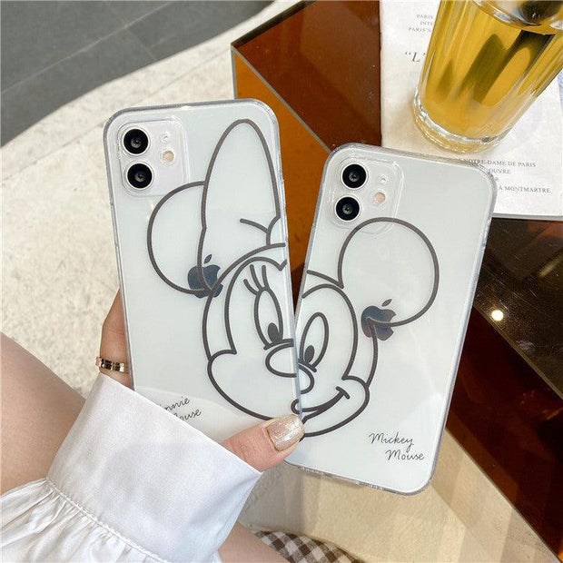 Personality Couple Mickey Minnie iPhone 11pro for X / XS Side Transparent XR Mobile Phone Case Apple 12pro eprolo