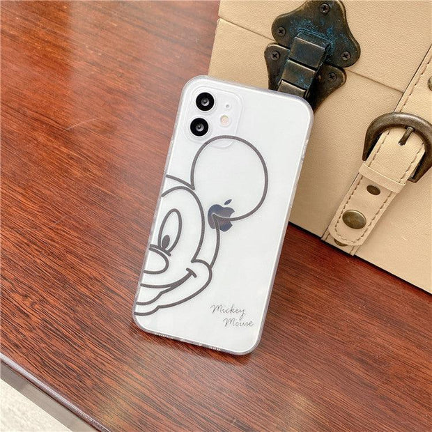 Personality Couple Mickey Minnie iPhone 11pro for X / XS Side Transparent XR Mobile Phone Case Apple 12pro eprolo