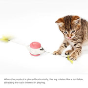 Pet cat Toys Feather Ball toys animal automatic Tease the cat stick Balancecar Cats play by themselves Pets - Sunny Side Store