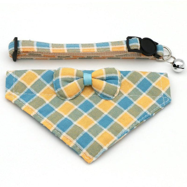 Pet Cats And Dogs Bow Collar Polyester Cotton Triangle Towel Drooling Towel Collar New - Sunny Side Store