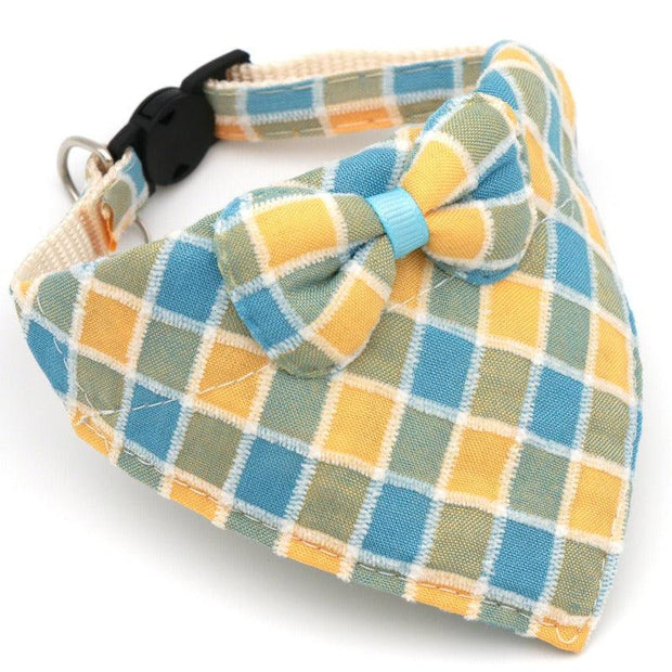 Pet Cats And Dogs Bow Collar Polyester Cotton Triangle Towel Drooling Towel Collar New - Sunny Side Store