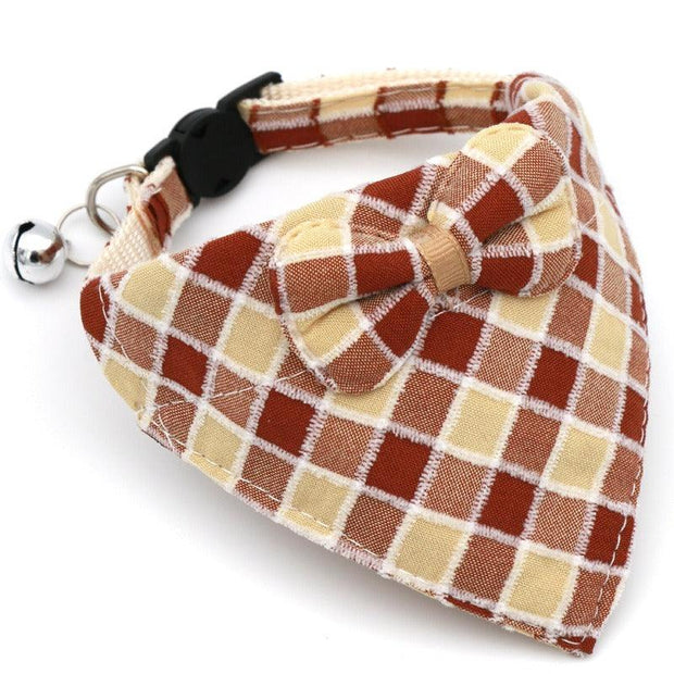 Pet Cats And Dogs Bow Collar Polyester Cotton Triangle Towel Drooling Towel Collar New - Sunny Side Store