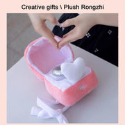 Pink Ring Box Plush Toy Love Diamond Ring Case Toy Stuffed Ring Surprise Gift Box Propose Memory Wedding Gift for Women T5P9 Sunny Side Store