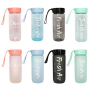 Plastic Matte Water Cup Outdoor Sports Cold Juice Water Cup Creative Frosted Water Bottle Kitchen Drinkware Couple Mug 600ML - Sunny Side Store Sunny Side Store  2.67