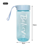 Plastic Matte Water Cup Outdoor Sports Cold Juice Water Cup Creative Frosted Water Bottle Kitchen Drinkware Couple Mug 600ML - Sunny Side Store Sunny Side Store  2.67