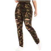 Plus Size Ripped Hole Camouflage Printing Elasticity Leggings 4Xl 5Xl High Waist Slimming Fitness Legging Pants For Women - Sunny Side Store Sunny Side Store  12.53