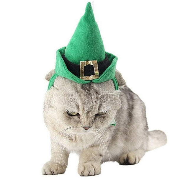 Polyester Pet Cone Hat And Collar Set For Christmas Dogs Cats Festival Decoration Costume Chrismas Cosplay Dress Up For Dog Cat eprolo