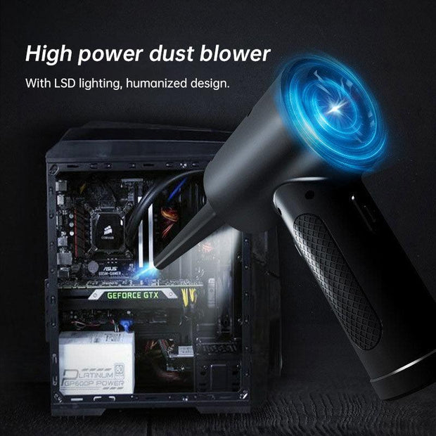 Portable Cordless High speed Electric Air Duster LED lighting Air Blower For Computer Keyboard Cleaning Tool - Sunny Side Store